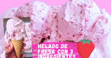 receta de helado de fresa