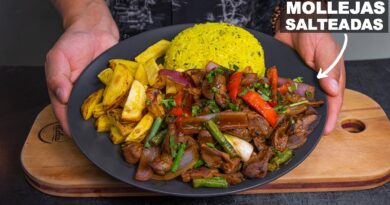 receta de saltado de mollejas