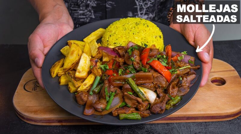 receta de saltado de mollejas