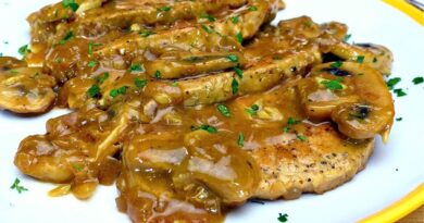 receta de lomo con champiñones