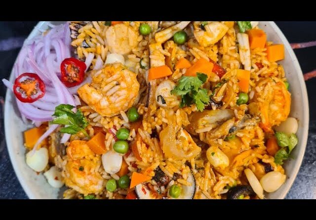 receta de arroz con mariscos