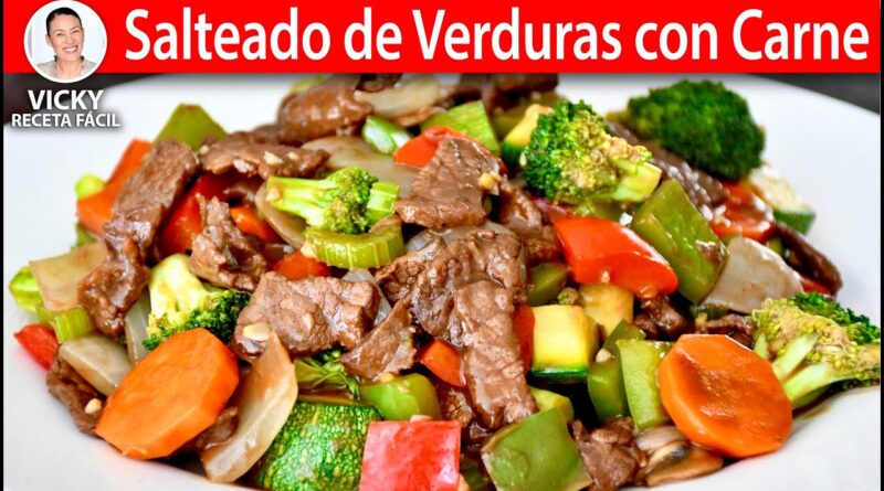receta de bistec con verduras