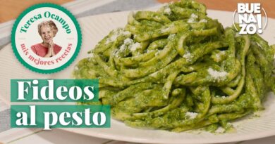 receta de fideos al pesto