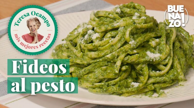receta de fideos al pesto