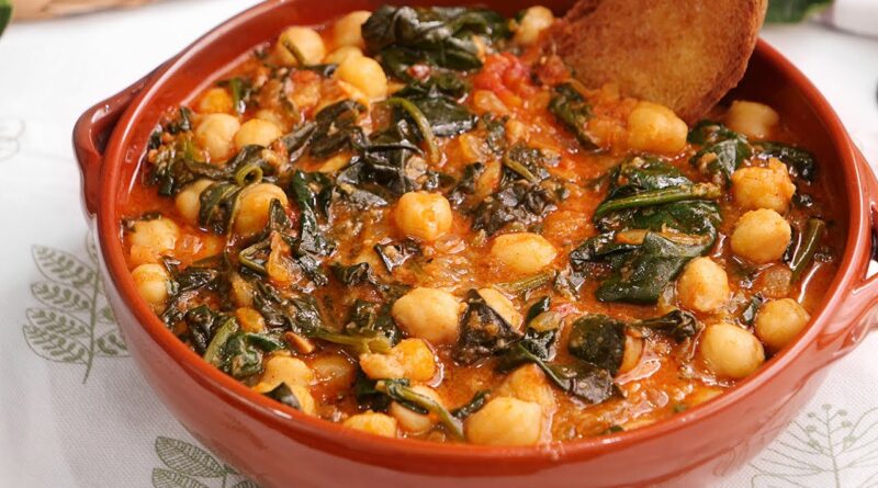 receta de garbanzos con espinacas