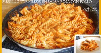 receta de tornillos con pollo