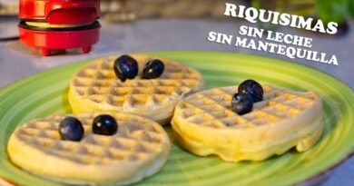 receta de waffles sin leche