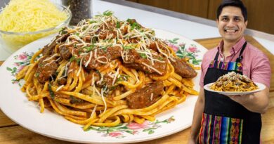 receta de tallarin de carne