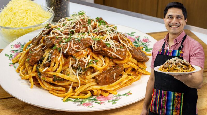 receta de tallarin de carne