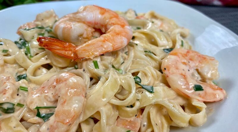 receta de tallarines con langostinos