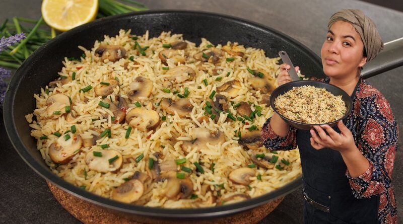 receta de arroz con champiñones