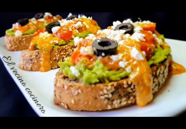 receta de tostadas de aguacate