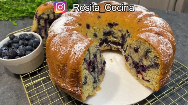 receta de queque de arandanos