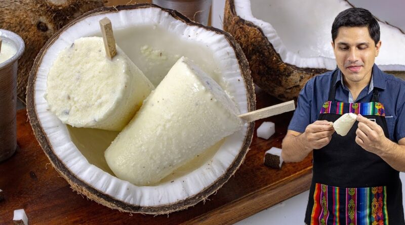 receta de helado de coco