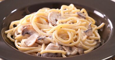 receta de pasta con champiñones