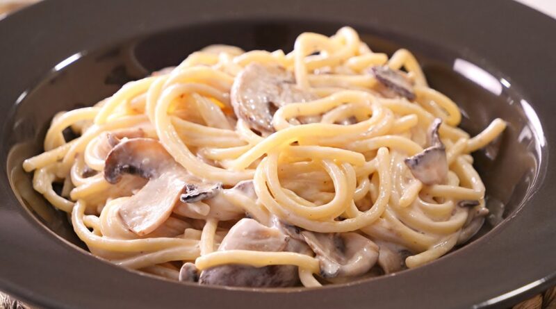 receta de pasta con champiñones